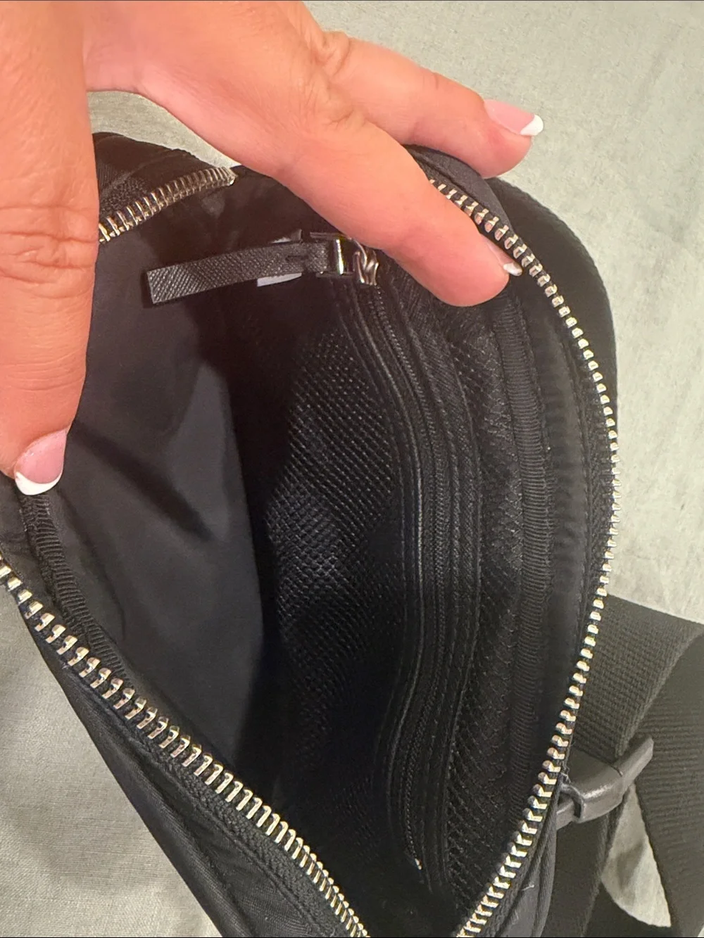 Tory Burch Black Nylon Belt Bag with Logo Medallion